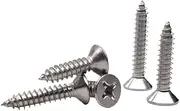 Tapping Screws, 100pcs/lot M3.5x8/10/12/16/20/25/30/35/40/45/50mm GB846 Stainless Steel countersunk/Flat Head self Tapping Screw(M3.5X45 100PCS)