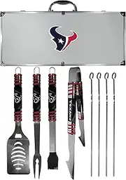 Siskiyou Unisex Denver Broncos 8 pc Tailgater BBQ Set F8BQ020-P, Unisex, Houston Texans 8 pc Tailgater BBQ Set, F8BQ190, Gray, Set of 8
