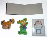 2 Rugrats Angelica Stickers & Love Books with Pictures Goofy Sticker Vintage FS