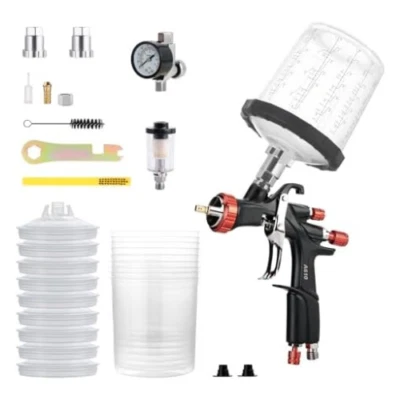 Tools R500 LVLP Air Spray Gun with 22 Ounce Disposable Paint Cups, A610 Paint Gu