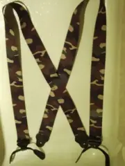 Men's Desert Storm X-Back Suspenders with Clips, Snaps, Button On. USA Made