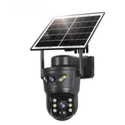 2.4G WIFI Solar Security Camera 2K Dual-Lens Dual-Screen 355 Pan 100 Tilt surveillance Intercom Cloud Storage PIR AI Detection Auto tracking