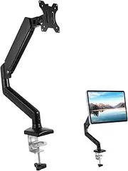 QUMIIRITY Heavy Duty Monitor Arm Stand for Desktop Gas Spring Mount Universal Fit Aluminum Alloy Easy Adjustments Space-Saving Monitor Mount for Office Desk