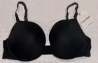 CALVIN KLEIN Push Up Plunge Convertible Black Molded T Shirt Bra Womens Sz 38C