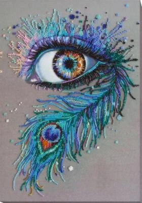 Bead embroidery kit Royal gaze needlework kit Art canvas beadwork pattern
