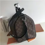 二手LV路易威登 KEEPALL 45男士水桶包 50牛皮老花旅行袋 單肩手提包 M56711 購物袋 出國包包 行李包