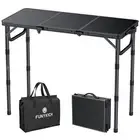 3ft Camping Folding Table with 3 Adjustable Height, Portable Picnic Tables, 3...