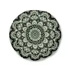 Mandala Art Floor Cushion Light Teal - Tufted Floor Pillow, Round