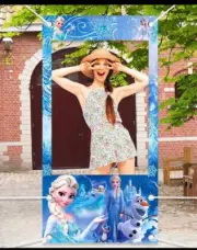Frozen Backdrop Elsa Princess Girls Happy Birthday Photo booth Prop party photo