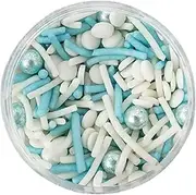 Sprinks Ice Ice Baby Sprinkles 500g | Frozen Themed Jimmies | White Cake Sprinkles for Decorating Cakes Cupcakes Cookies Ice Cream and Brownies | Edible Sugar Cachous for Baking and Desserts