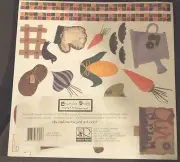 12" Scrapbook Paper WHOLSALE 5p Garden Party Emboss Vegetable Seed Packet