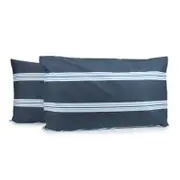 2PK Jason Commercial Hudson Stripe Pillow Case 48x73cm Navy Spring Blue Stripe