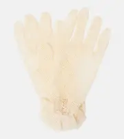 [Valentino] Valentino VLogo Signature tulle gloves XS yellow