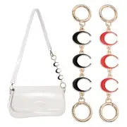 Bag Extender Chain, 2 Pcs Purse Strap Moon Shape Chain, Black/Red