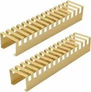 ARTSZY Trade Show Floor Tile Metal Display Rack, Large Capacity Glass Templates Organizer Shelf for Display Bulk, Multi-layer Convenient Wooden Plate Storage ( Color : Gold ), 632174