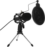 TINEASUR Computer Microphone Set 3.5mm Condenser Podcast Mic Live Gaming Noise Reduction Easy