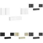 TV Cabinet Set 6 Piece Engineered Wood TV Stand Multi Colours/Sizes vidaXL