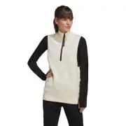 adidas X KARLIE KLOSS WOMEN'S OVERSIZE HALF ZIP VEST TOP WHITE GYM LAYERING NEW