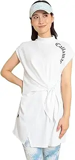 [Callaway] C24134212 Women's Short Sleeve Mock Neck Shirt (Design, Sweat Absorbent, Quick Drying, UV Protection), Golf Inner, 1030_White, LL