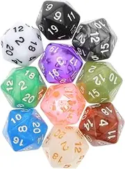 Kisangel 10Pcs Sided Dice for Educational Games Props for Board Games and Ktv Drinking Activities Mixed Colors Dice