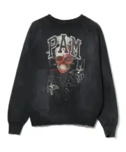 (ASK availability First) BEAMS P.A.M. × CANNABIS / DAMEGE FLOCKY PRINT CREWNECK