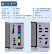Hagibis USB C Docking Station with Dual HDMI-compatible M.2 SSD Enclosure...
