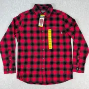 Eddie Bauer Flannel Shirt Mens M Rio Red Jameson Plaid Long Sleeve Button Up NEW