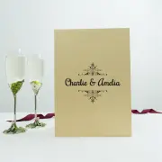 Champagne Crystal Flutes Frog Set
