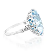 Sterling Silver 16Carat Blue Topaz Ring, G 1/2