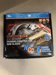 Lot Of 10 New Spyder 7-1/4” 24-Tooth # 13002 Carbide-tipped Steel Saw Blades