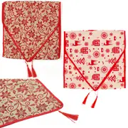 Christmas Table Runner Linen Xmas Print Floral Banquet Home Kitchen Party Decor
