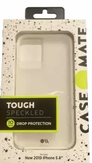 Case-Mate Tough Speckled Case For iPhone 11 Pro - Clear With Black Speckled Edge