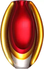 Hand Blown Sommerso Oval Art Glass Vase for Decor Centerpiece Table Decoration R