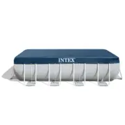 Intex 3.89m Protective Outdoor Rectangular Pool Cover for Swimming Pool Blue