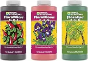 General Hydroponics FloraSeries Hydroponic Nutrient Fertilizer System with FloraMicro, FloraBloom and FloraGro, 1 pt.