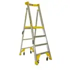 Bailey P170 Aluminium Platform Ladder 4 Steps 1.2m Platform 170kg Wheels FS13539