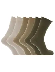 Mens 100% Cotton Ribbed Classic Socks (Pack Of 6)