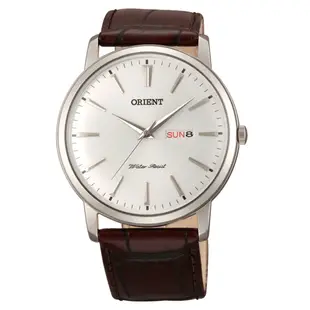 ORIENT 東方錶 CLASSIC DESIGN系列 日期星期顯示石英錶 皮帶款 白色