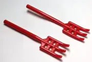 Lego - Minifigure Utensil - Lot of 2 - Red Pitchfork