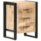 Solid Mango Bedside Table Drawers Storage Side Cabinet Rustic Bedroom Nightstand