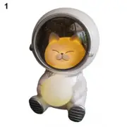 Lovely Cat Astronaut Night Light Nice-looking High Simulated Resin Desk Lamp A