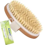 Dry Brushing Body Brush, Azymi Lymphatic Drainage Massager Shower Brush for Back Scrub/Body Cleansing/Dead Skin & Cellulite Removal, Oval Size 13 x 6.5 (CM)
