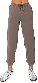 [Cali1850] Women's Cloud Nine Fleece Sweatjogger – High-Rise Relaxed Boyfriend Fit, Two Pockets, Elastic Drawstring Waistband