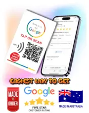 Social Media Smart Contactless Sharing NFC Google 'Review Us' Card Tap + QR Code