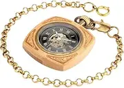 [Kirposh] Pocket Watch Skeleton Auto Mechanical Watches Men Women Skeleton Clock Pendant Chain Mechanical Pocket Watch