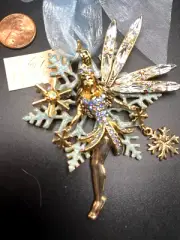 Kirks Folly Delphine Snow Fairy Pin Brooch Pendant NWT
