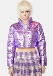 Scene Stealer Metallic Puffer Jacket