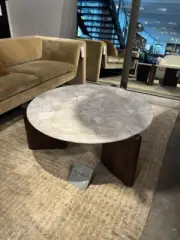 White Quartz Round Table /Coffee, Center, Dine, and Hallway Tables - Handcrafted