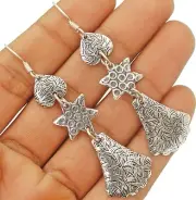 Silver Designer 925 Solid Sterling Silver Earrings @B17-5
