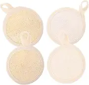 CLISPEED 4pcs Face Exfoliating Scrubber Pads Facial Loofah Exfoliator for Deep Skin Cleansing and Gentle Exfoliation Soft and Comfortable Design for Daily Use
